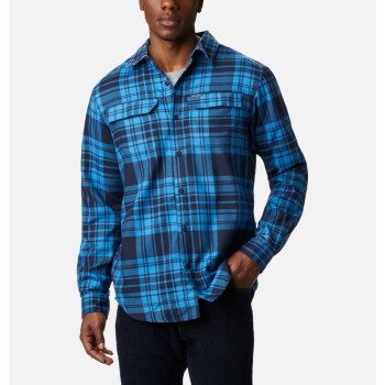 Columbia Silver Ridge 2.0 Flannel Big, Camisa Azul Marino Para Hombre | 659834-ZWM